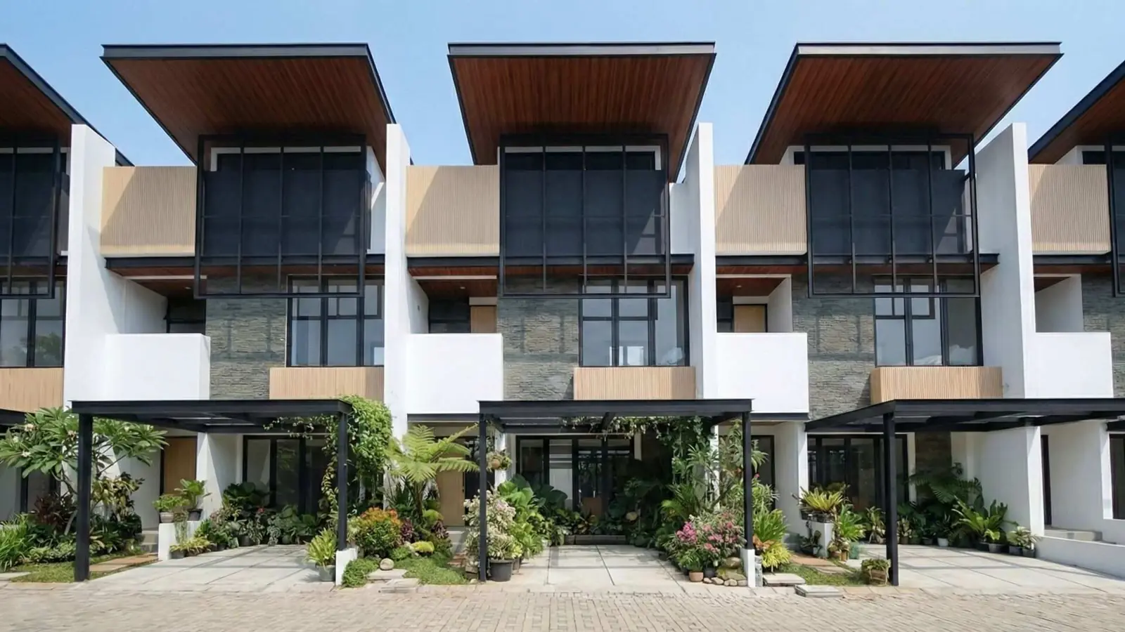 Fasad villa dua lantai Zhafira Residence di Kota Batu