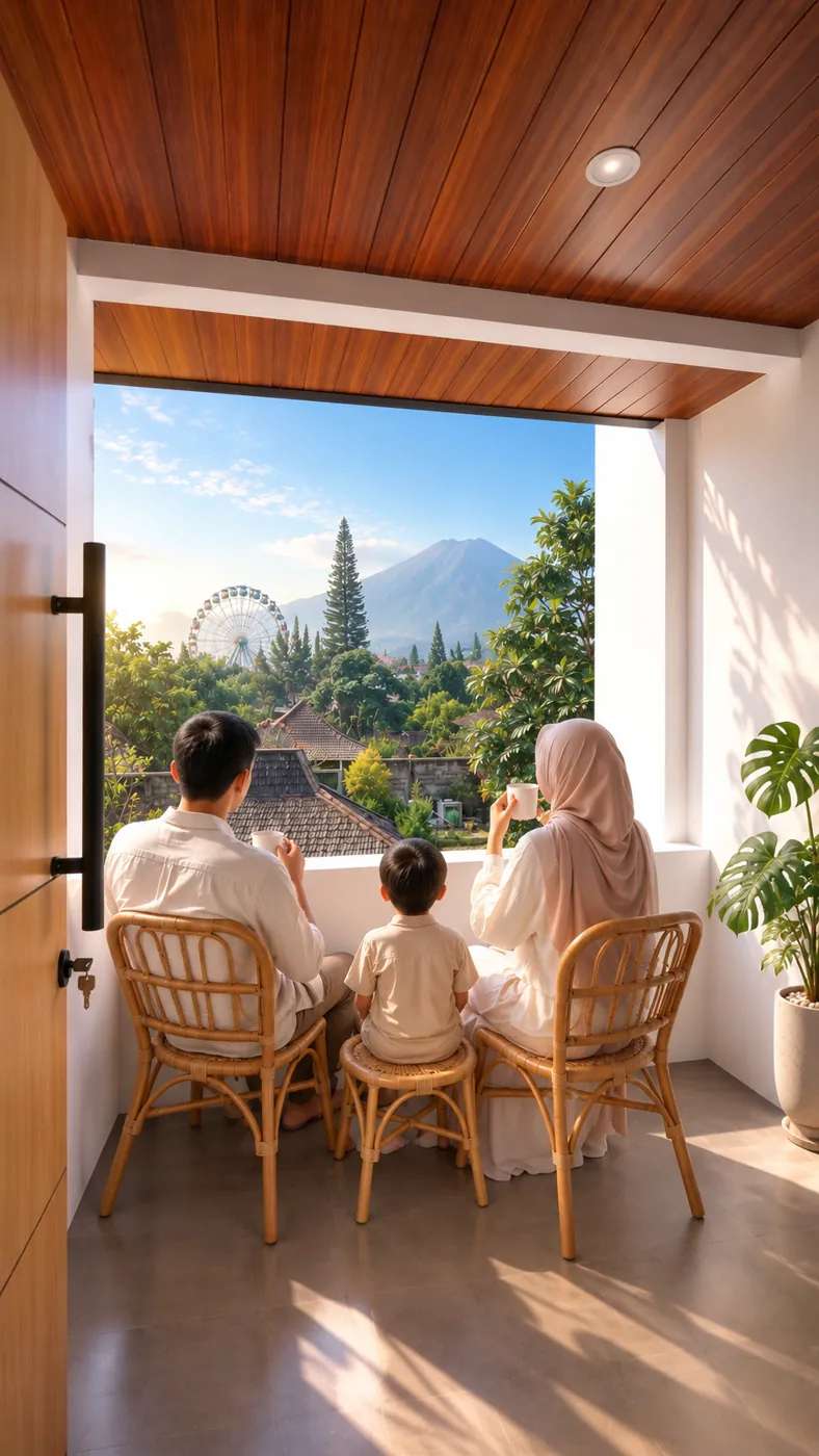 Menikmati waktu di balkon · visualisasi